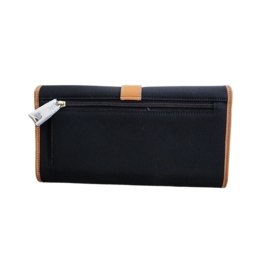 New Talbots Black and Tan Vinyl Leather Wallet - Picture 2 of 6